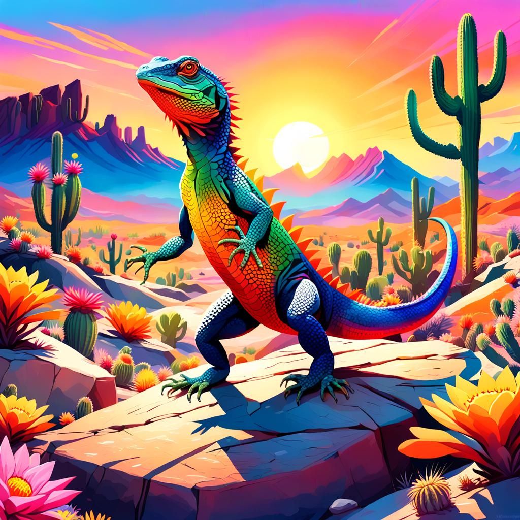 Lizard Dancing in Desert Concept Art