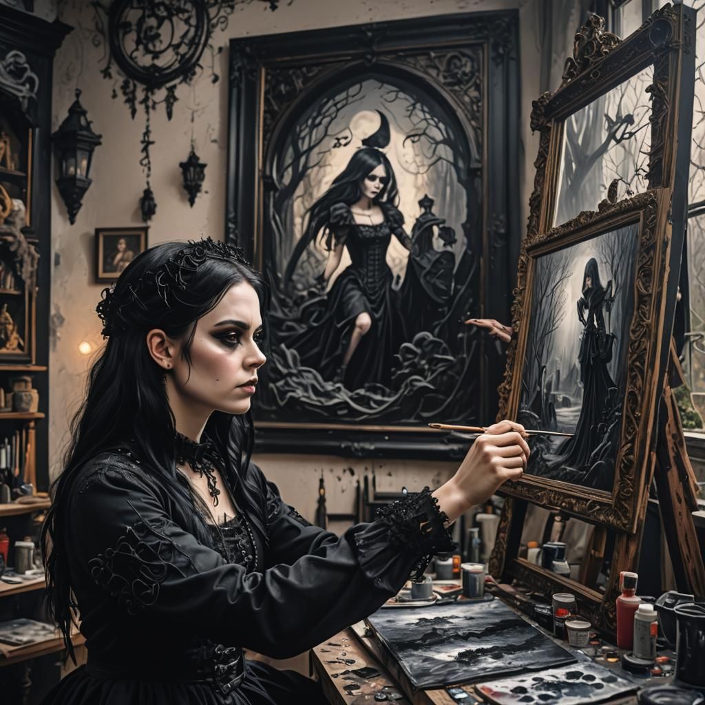 Goth Girl's Fairytale Canvas Comes to Life