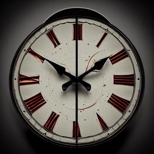 Surreal Vintage Clock Faces in Acrylic Art Style