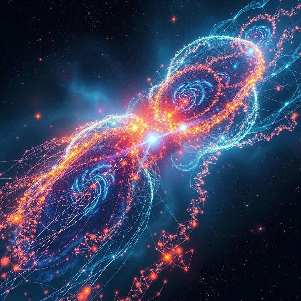 Evolving Neural Network as Abstract Galaxy Art