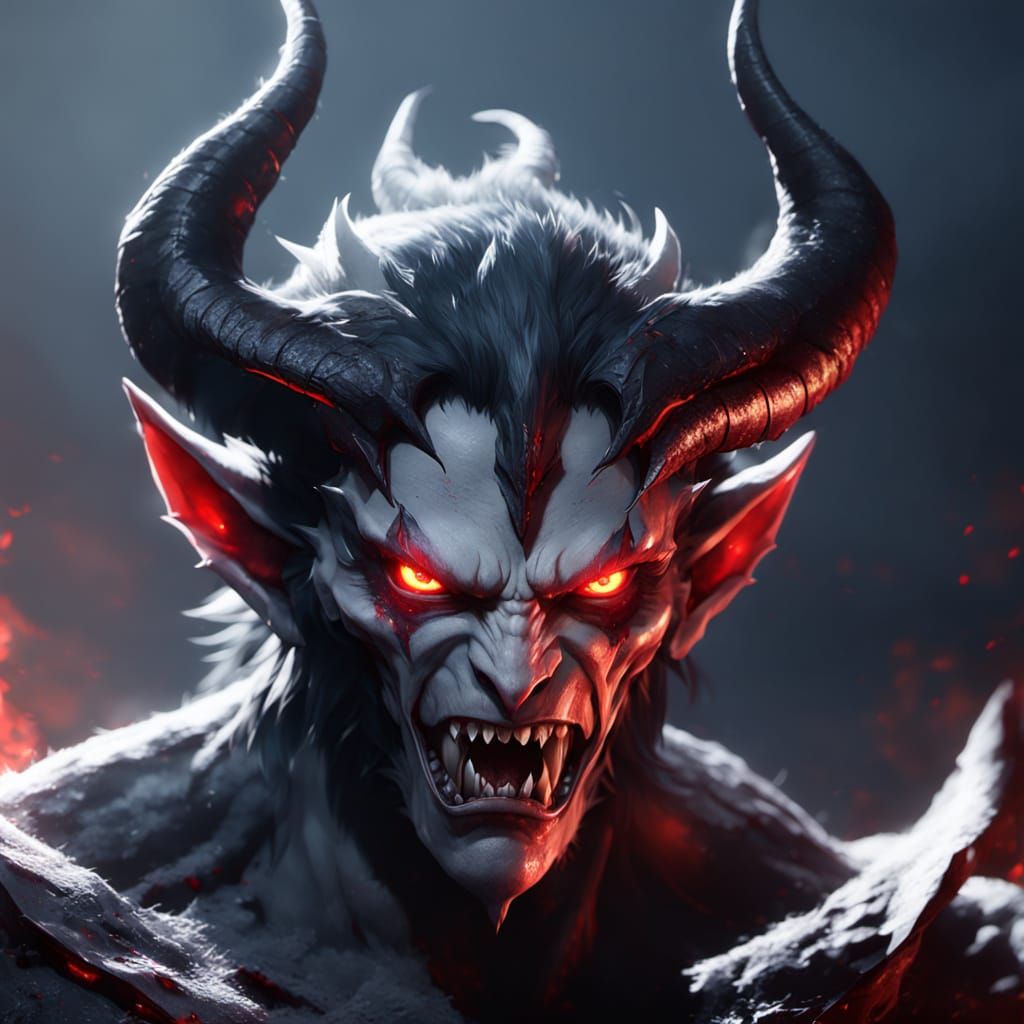 Demonic Anime Art: Roaring Demon in 3D