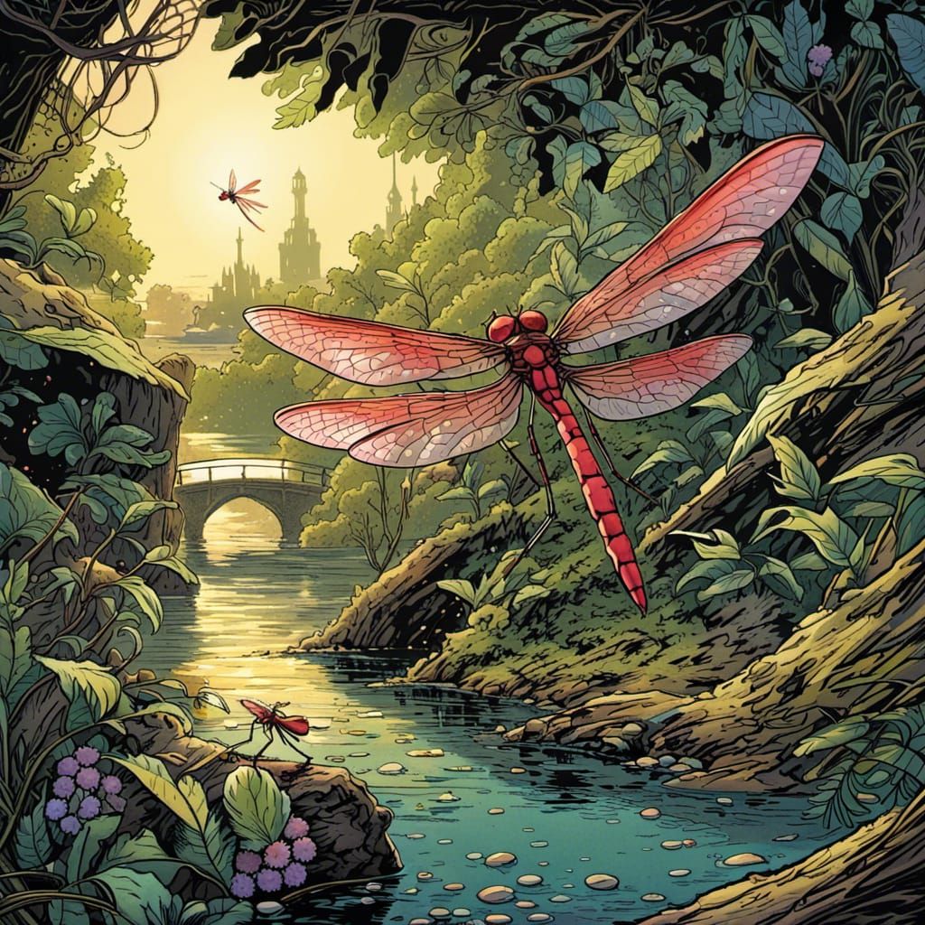Disney-esque Dragonfly in Cartoon Comic Style