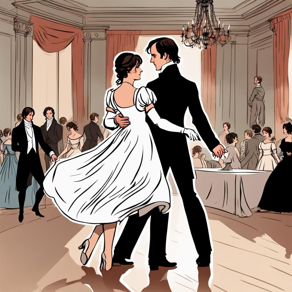 Mr. Darcy and Elizabeth Dance Elegantly
