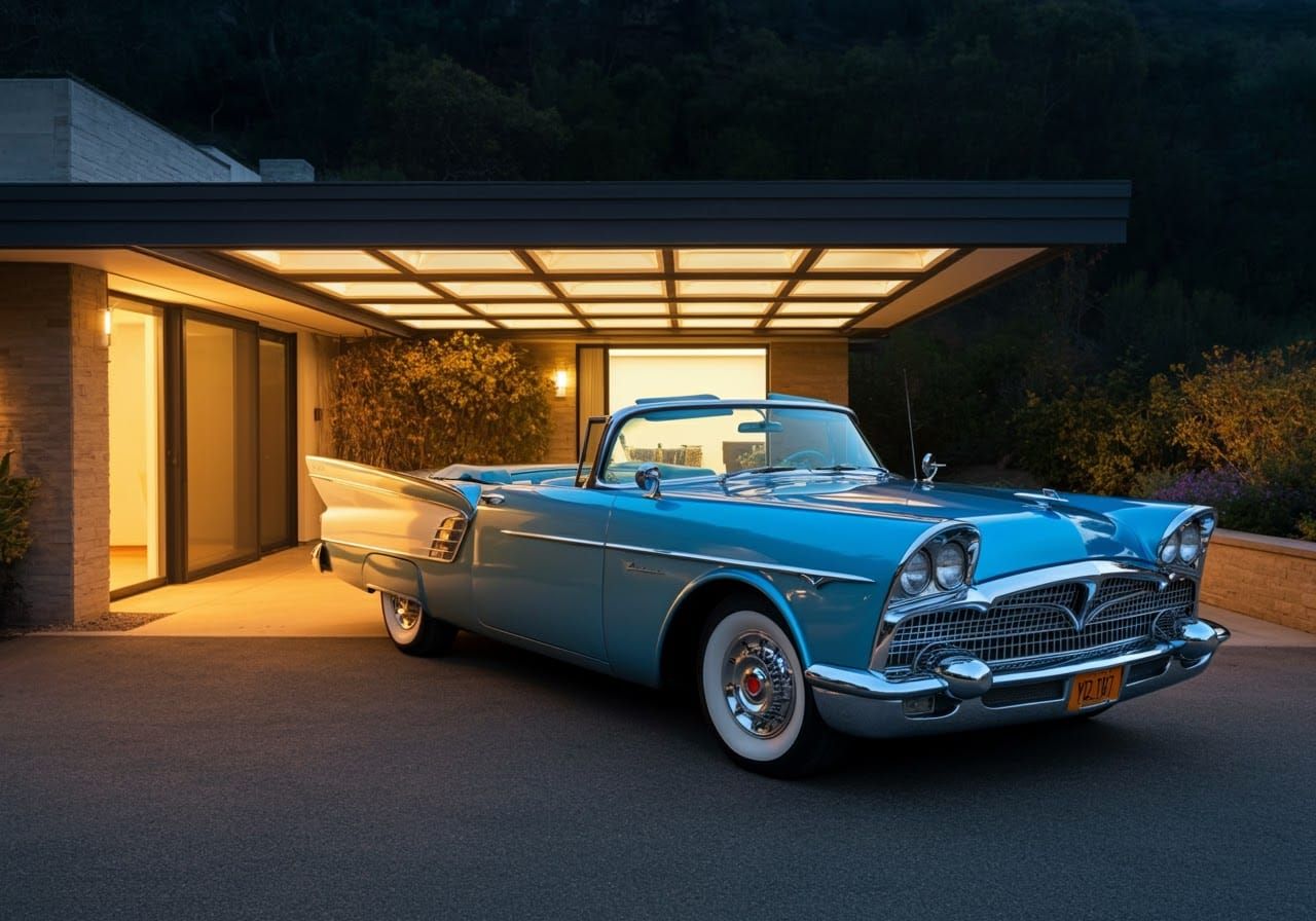 Custom 1958 Packard Hawk Convertible at Dusk