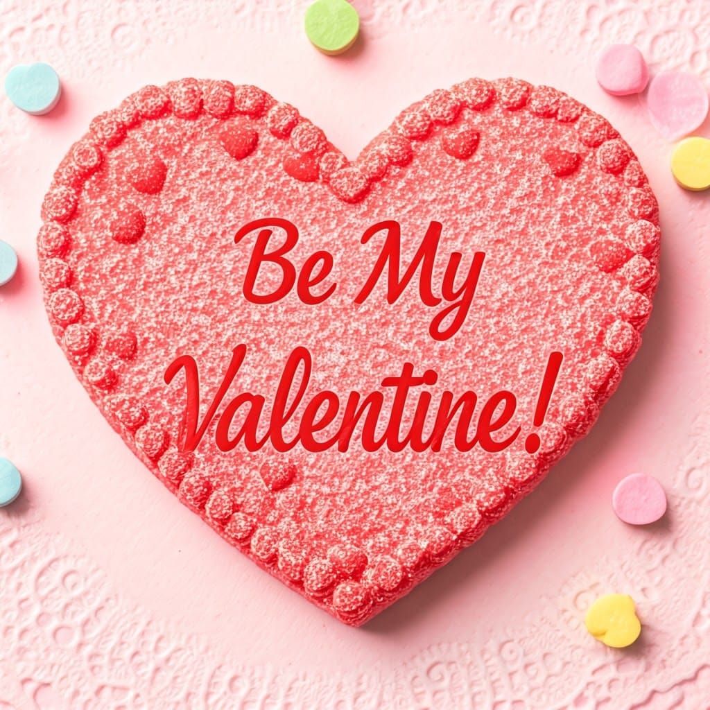 Romantic Whimsical Valentine Heart with Tiny Red Hearts and ...