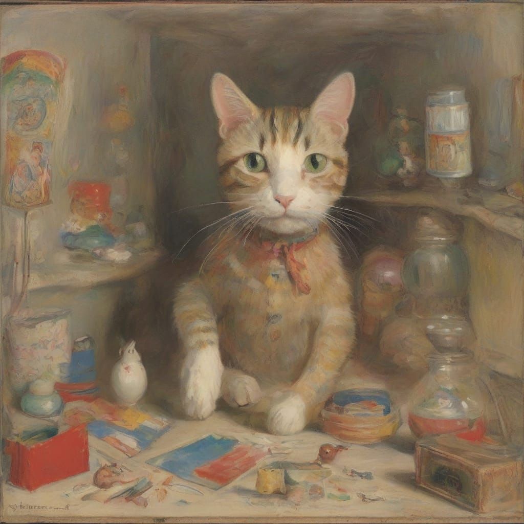 Cat Dissected by Prism Light: Ensor and Aardman Style