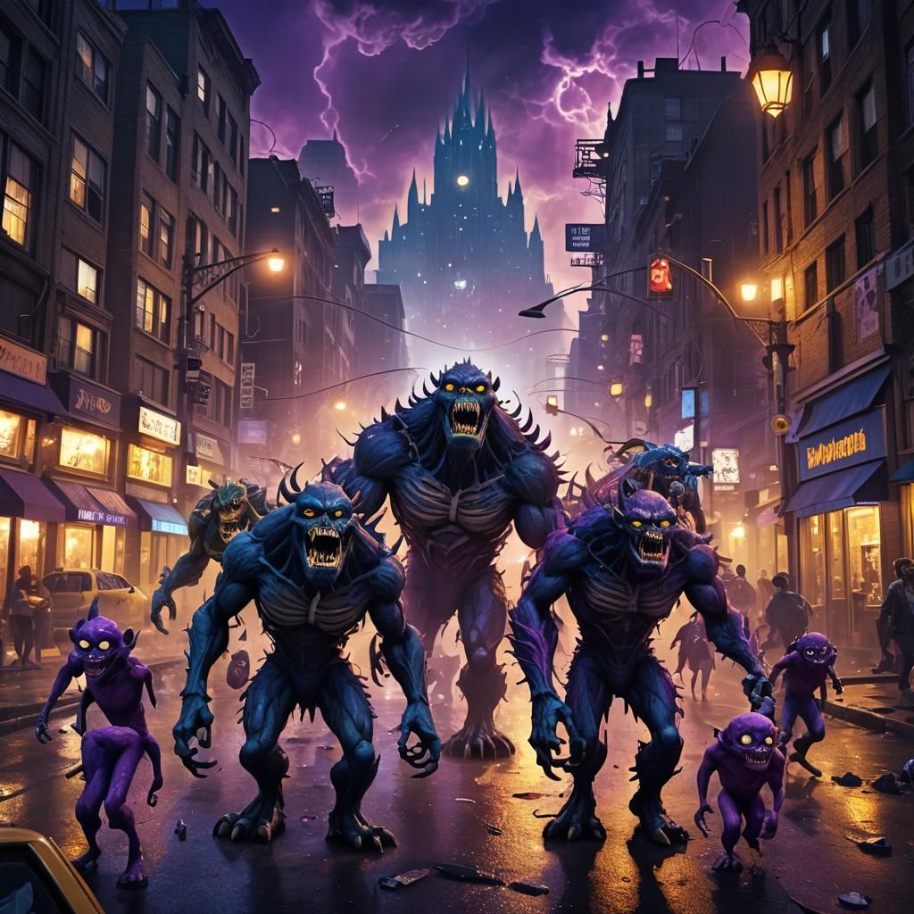 Goosebumps Monsters Invade City: Surreal 3D Render