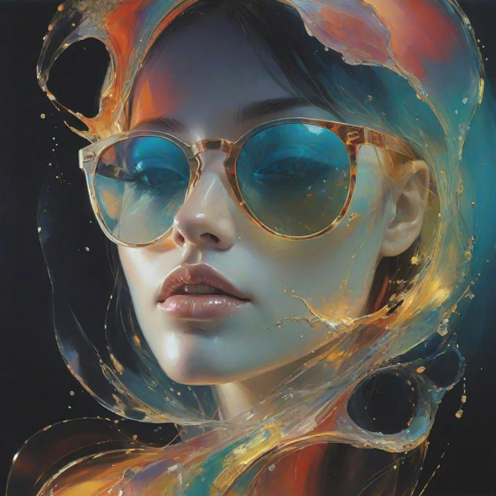 Ethereal Resin Painting with Solarized Light Effects