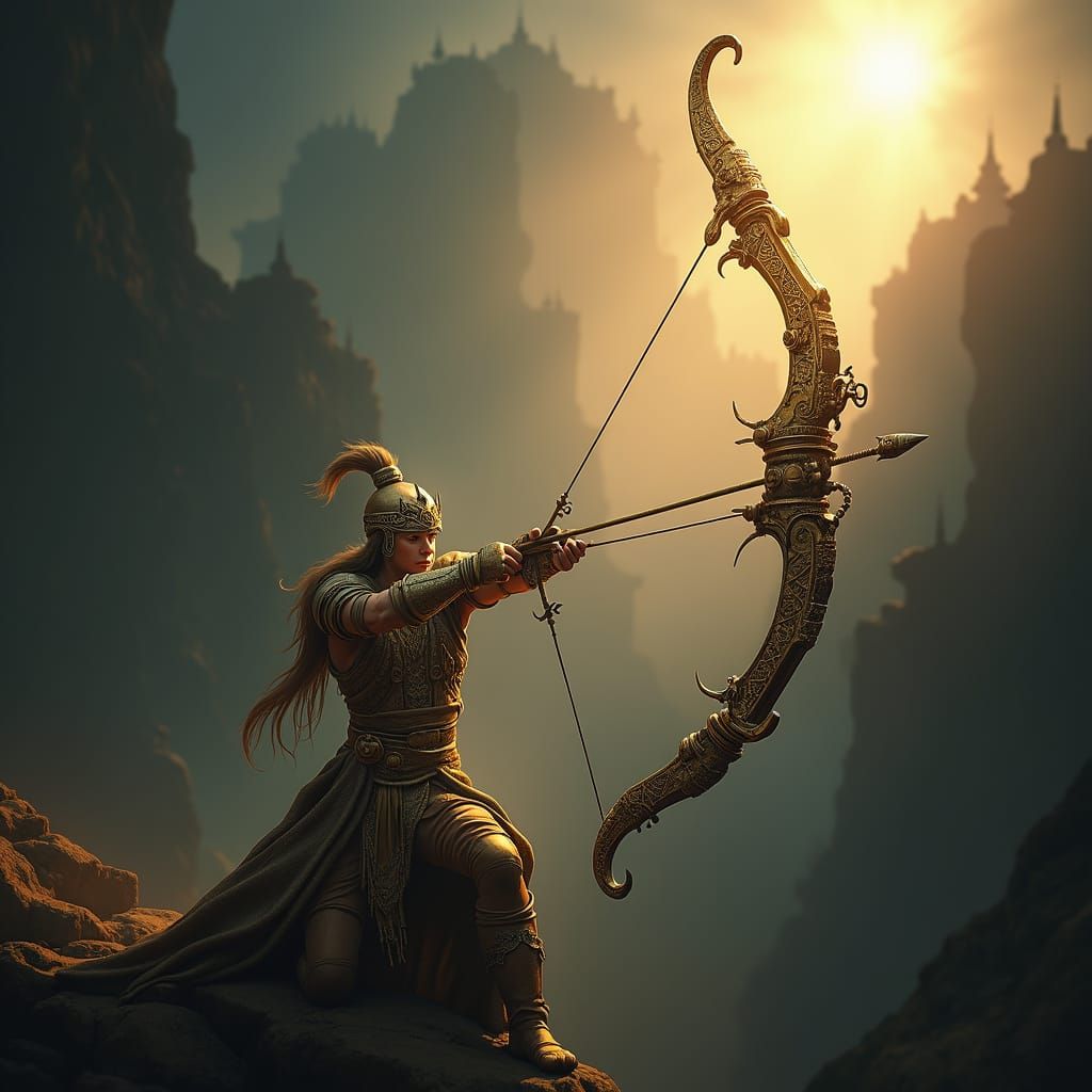 Ornate Golden Bow and Arrow Beckons Epic Quest