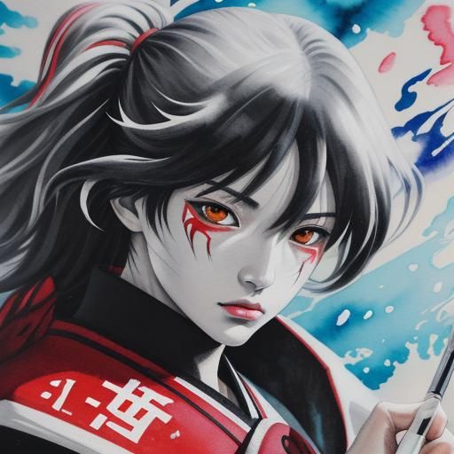 Japanese Schoolgirl vs Demons in Manga Style