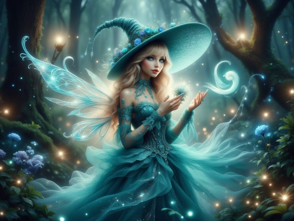 Ethereal Fairy Girl in Enchanted Forest