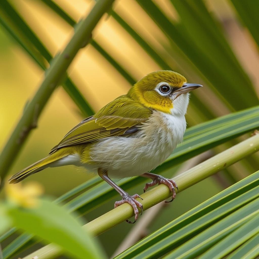 Vivid Image of Extinct White-chested White-eye Songbird