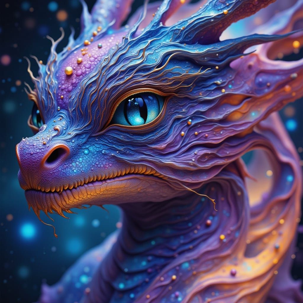 Glamorous Dragon Nebula Portrait in Hyper-Realistic Style