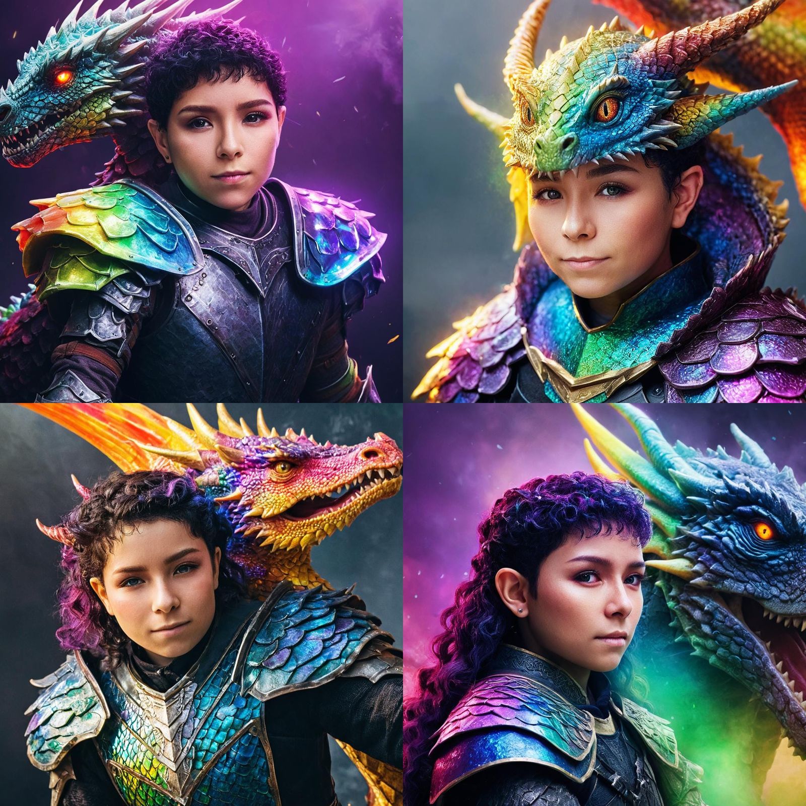Elf Knight on Rainbow Dragon: Professional Photography