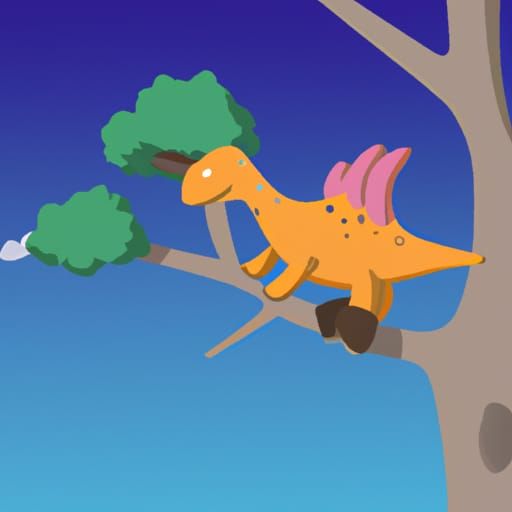 Flying Dinosaur Eating a Tree: A Whimsical Scene