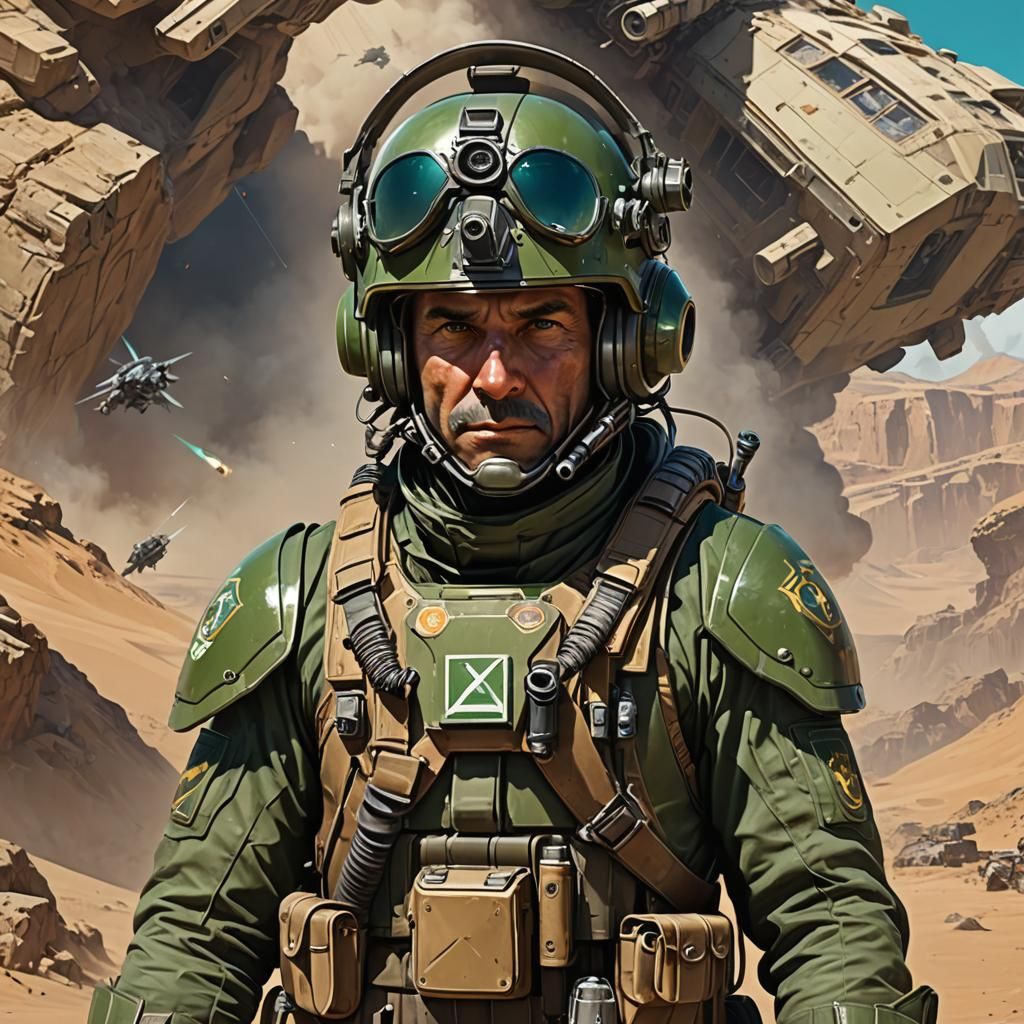 Elysian Drop Trooper: Detailed Digital Art Portrait