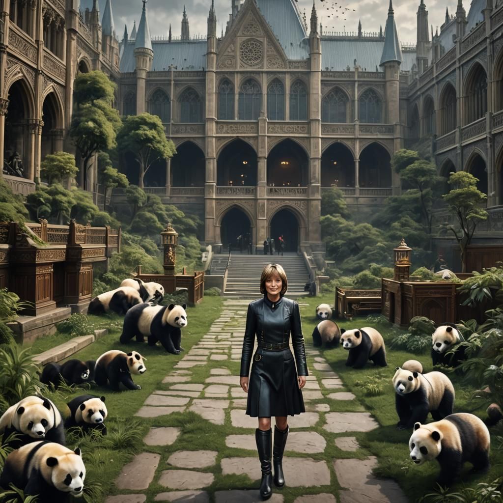 Fiona Bruce and Giant Pandas in Parliament