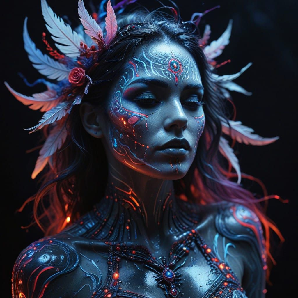 Surrealist Fantasy Horror Goddess of the Afterlife