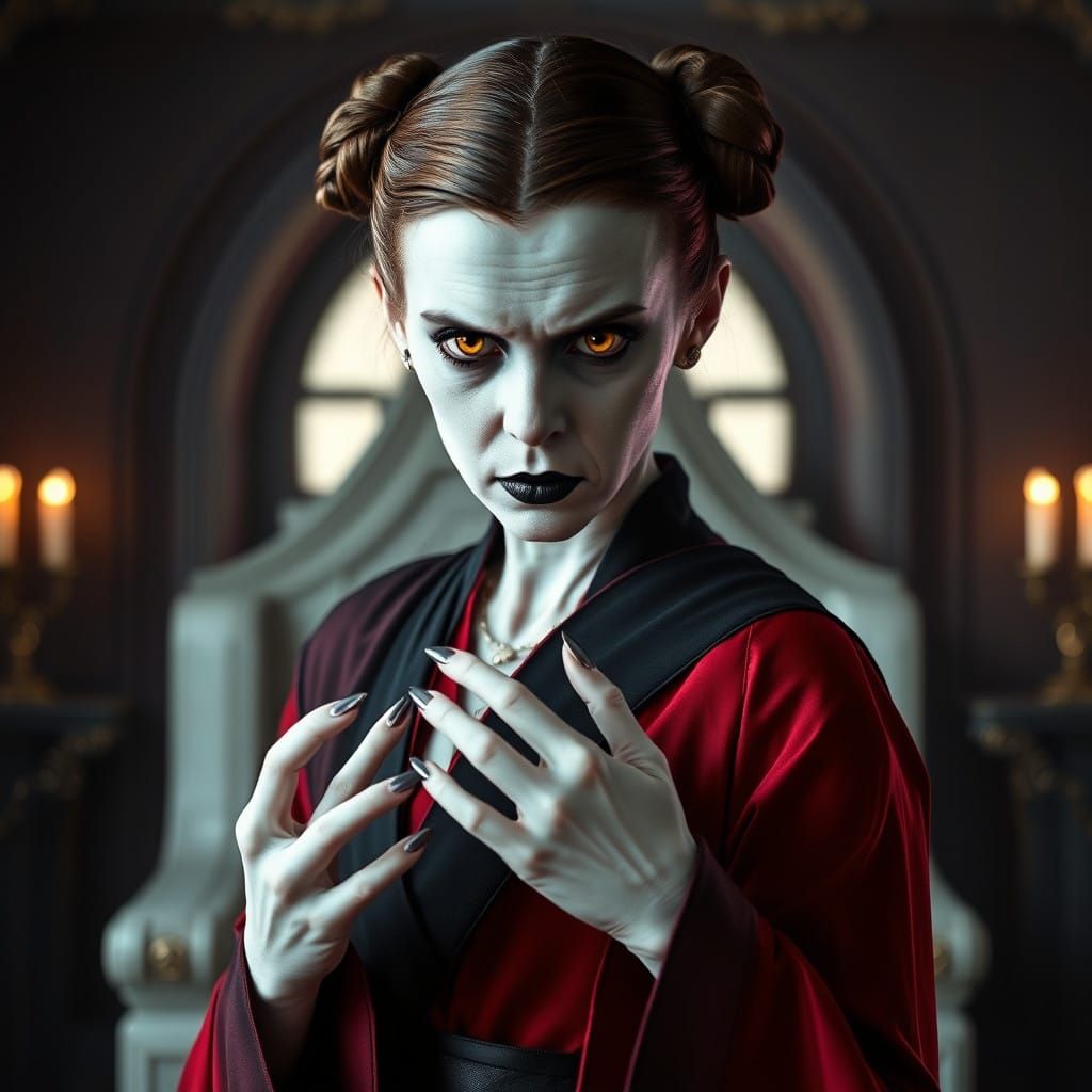 Sinister Dark Princess Leia in Horror Regalia