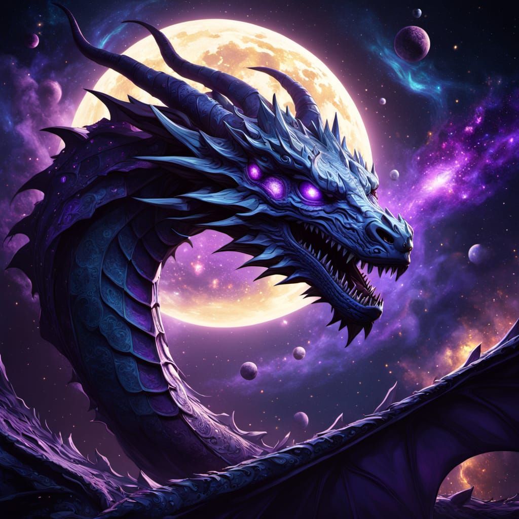 Galaxy Dragon Shimmers with Cosmic Iridescence