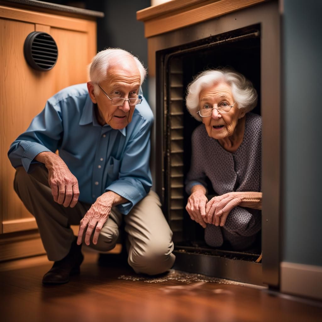 Grandpa and Grandma working on the Vents.