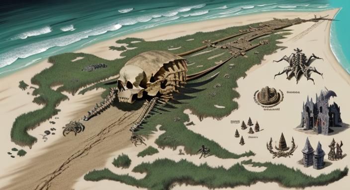 Hyperdetailed DND Map of Monster Skeleton
