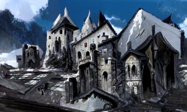 Barovia Village and Castle Ravenloft Fantasy Art