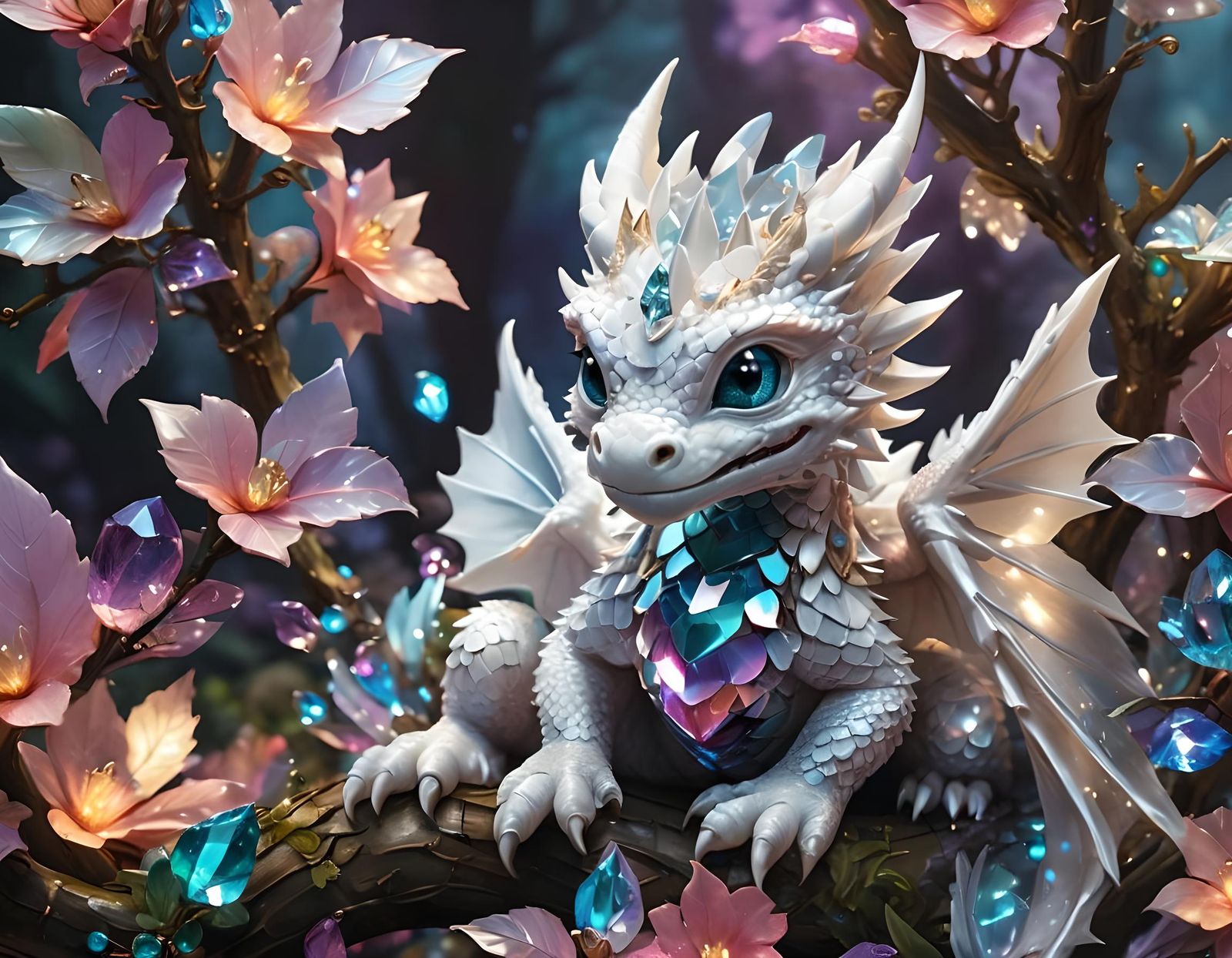 Crystal Dragon on Jeweled Branch