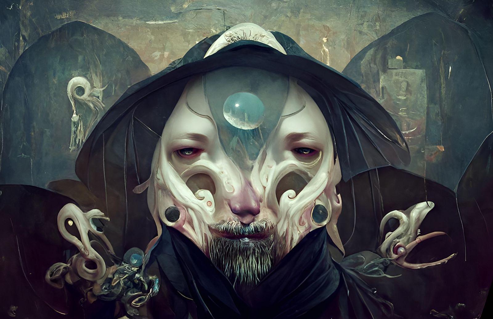 Eldritch Dream Merchant Portrait in Detailed 8K