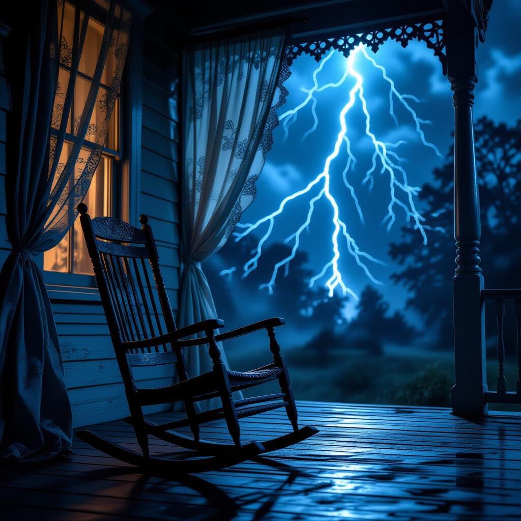 Haunted Mansion Porch Rocking Chair in Dark Fantasy Style