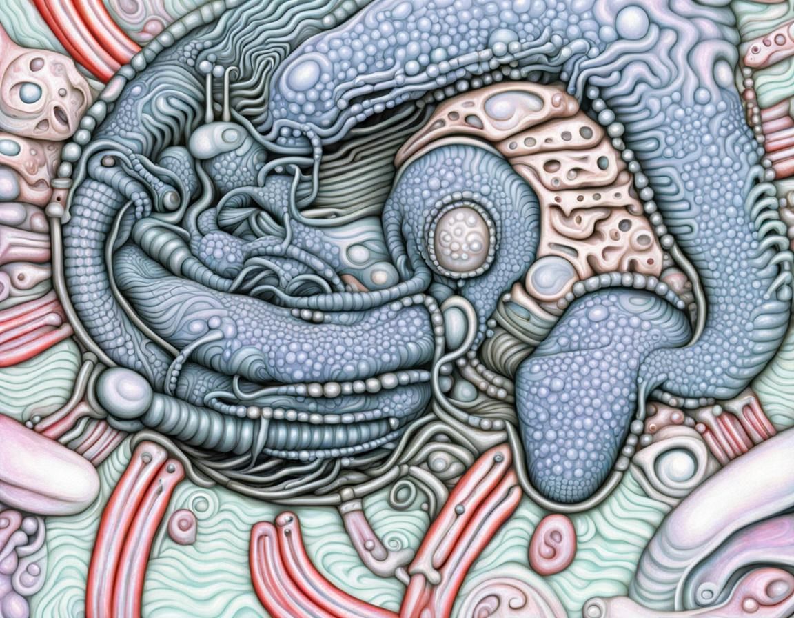 Giger-Inspired Psychedelic Neon Art