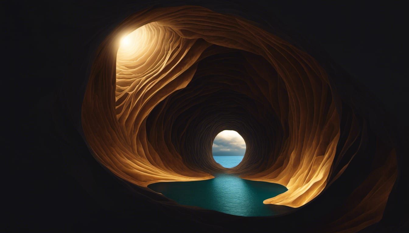 Sunbeam Illuminates Vast Cavern in HDR