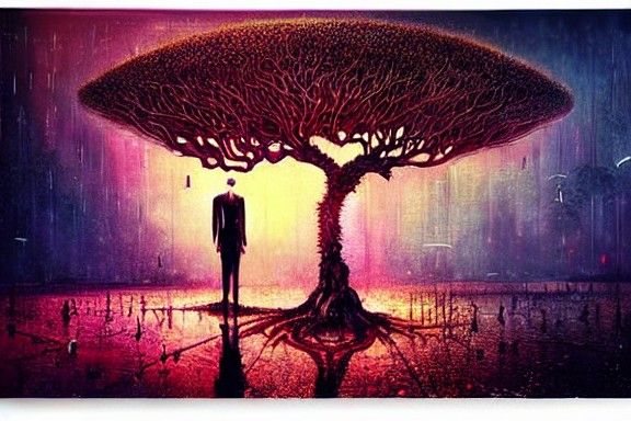 Dragon Blood Tree: Gothic Souls in Klimt Style