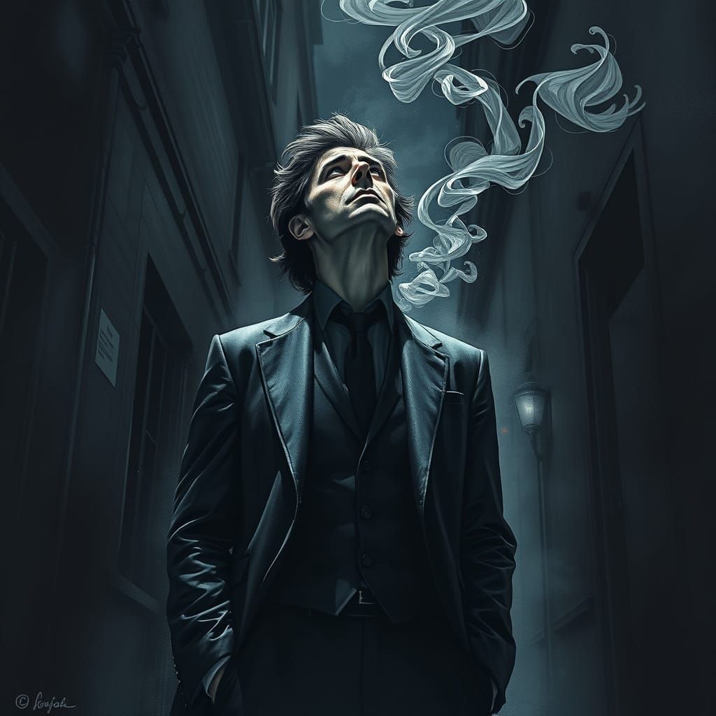 Nick Cave in Smoky Alleyway, Inspired by Suzanne's Poetic Me...
