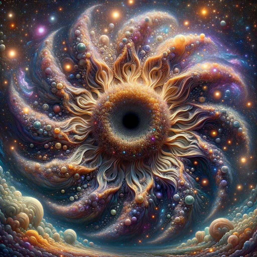 Celestial Sunflower: Galaxies Form Cosmic Bloom