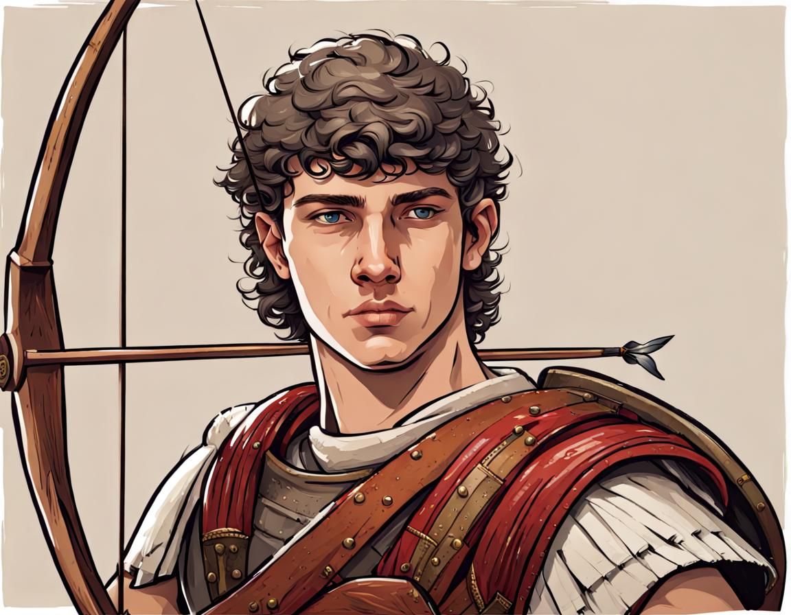 Handsome Young Roman Archer in Classical Style