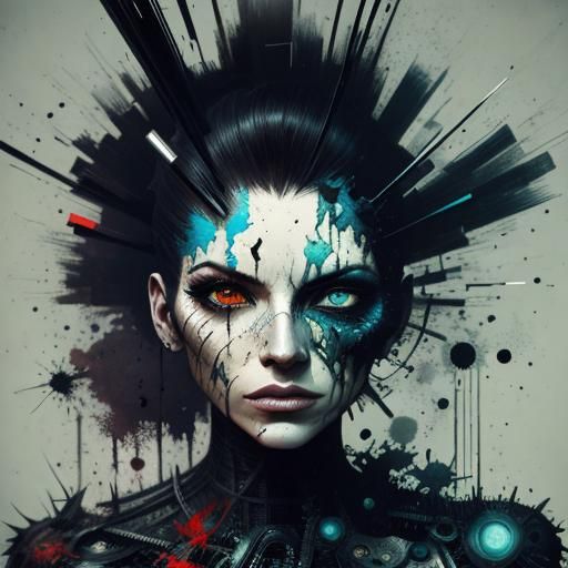 Abstract Mixed Media Composition in Digital Art Style