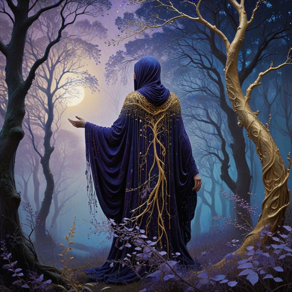 Mysterious Figure in Velvet at Twilight