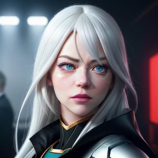Hyperrealistic Emma Stone as Mirko in Live Action