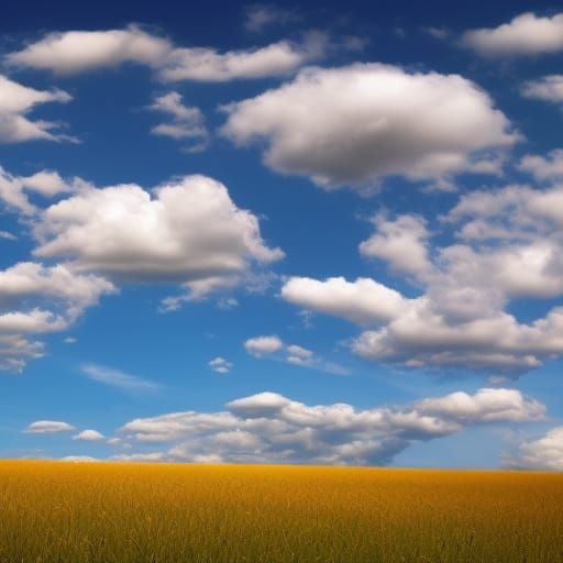 Clouds Floating in a Sunny Blue Sky