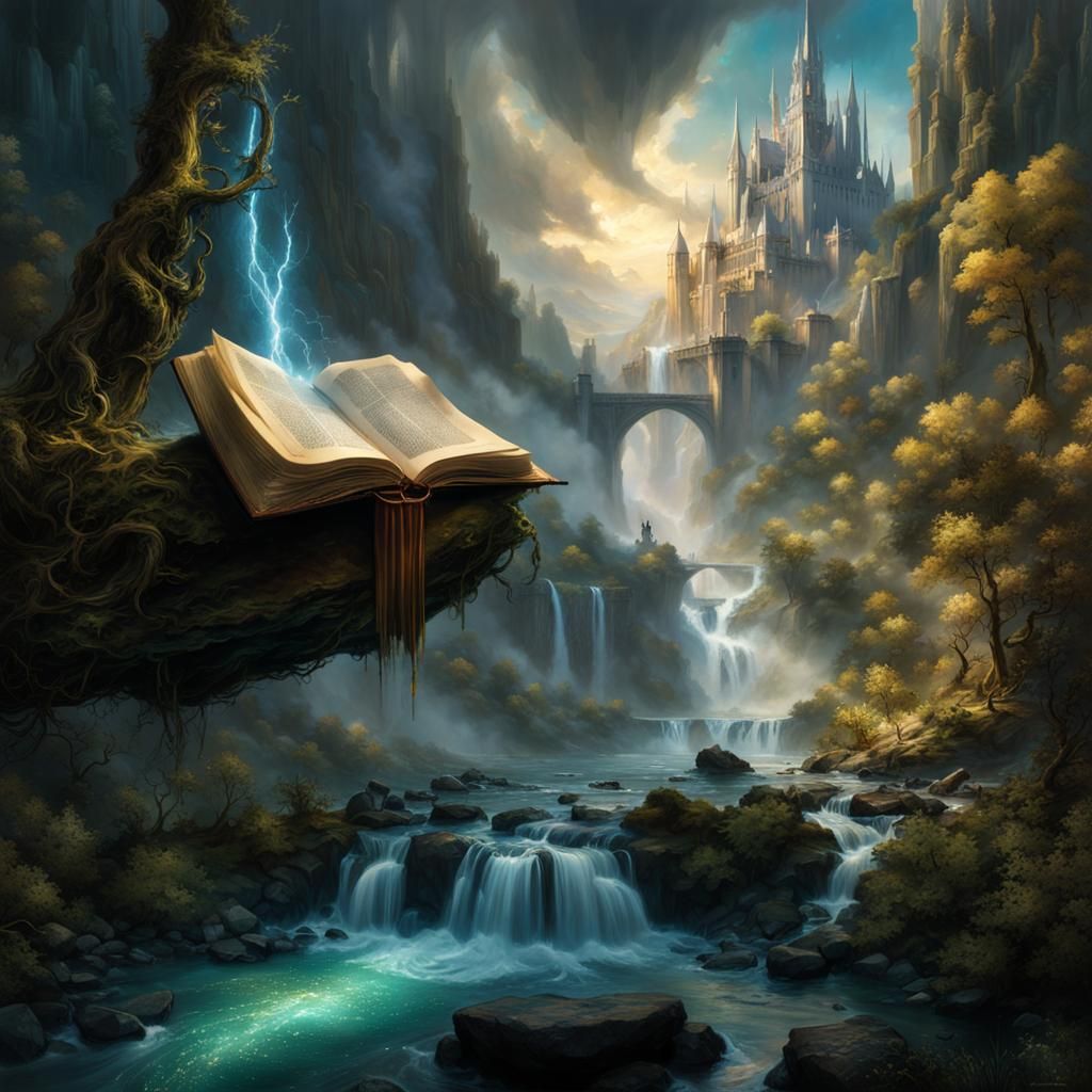 Rivendell Emerges: Fantasy Landscape Digital Illustration