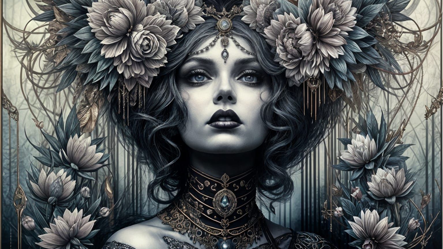 Surreal Ornamental Woman in Dreamcore Style