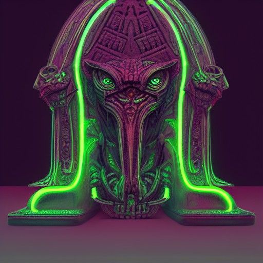 Ominous Moloch Altar in Baroque Horror Style