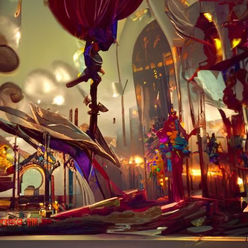 Fantastical Circus: Detailed Matte Painting in Deep Color