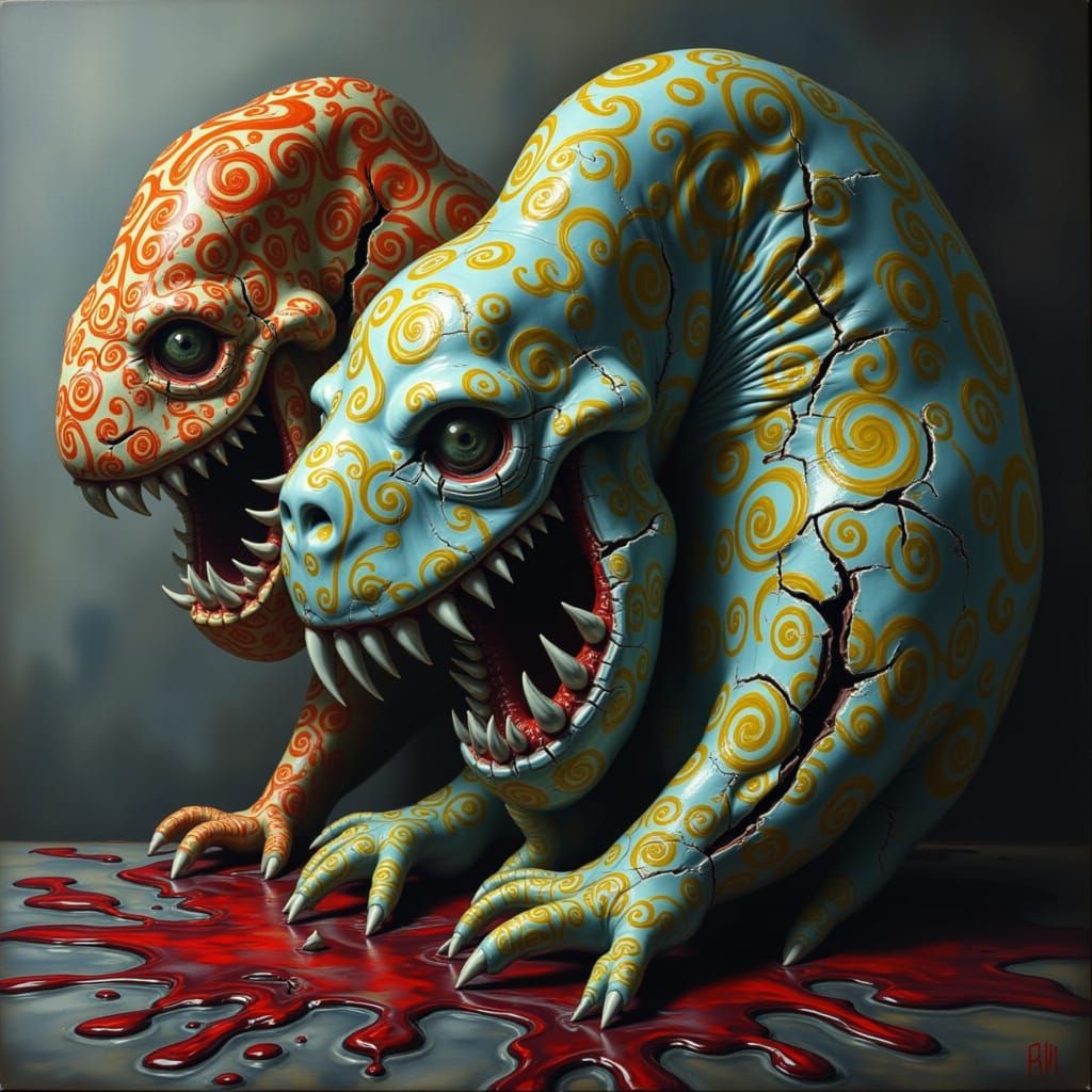 Delicate Monsters in Broken Porcelain Style