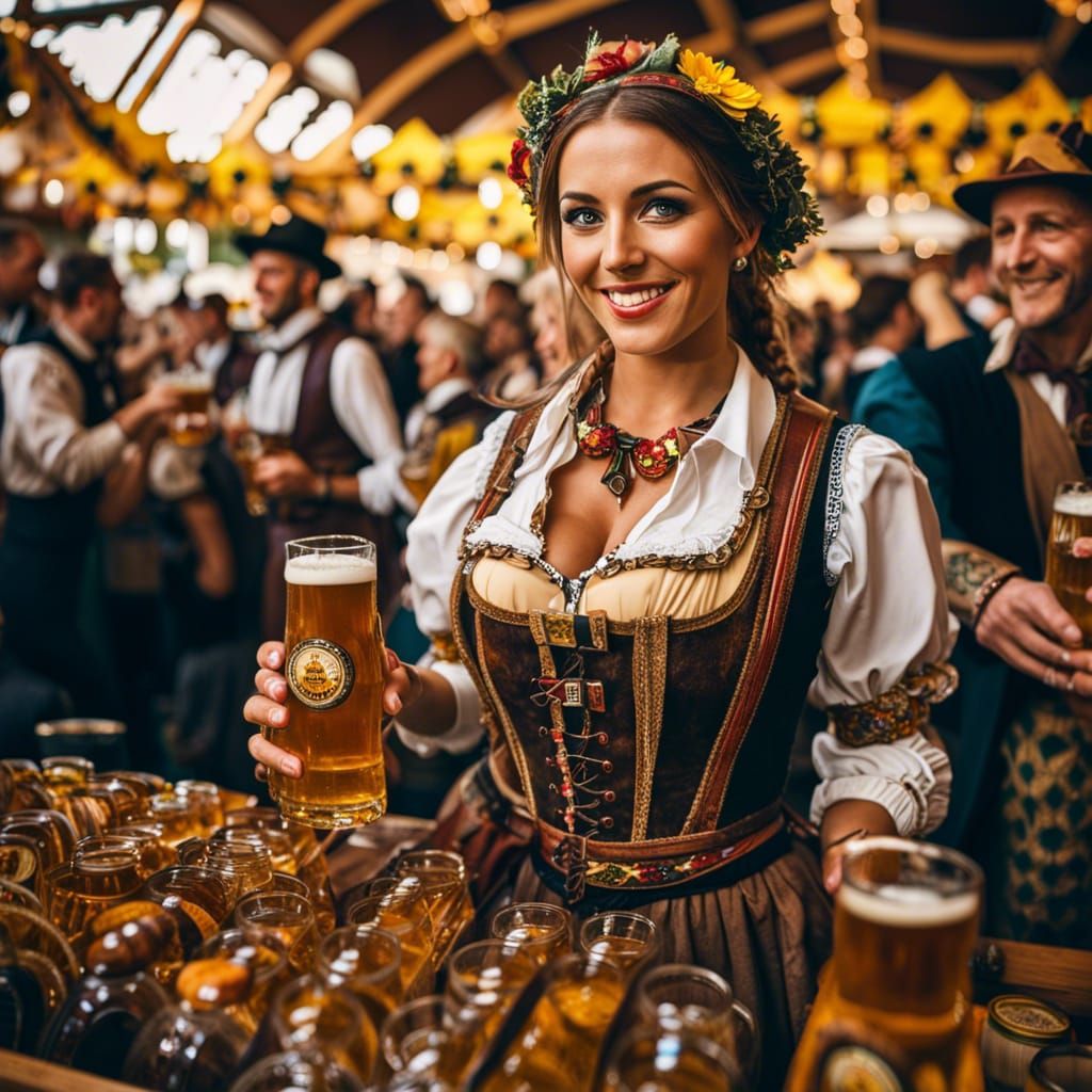 Barmaid at the Beer Festival.