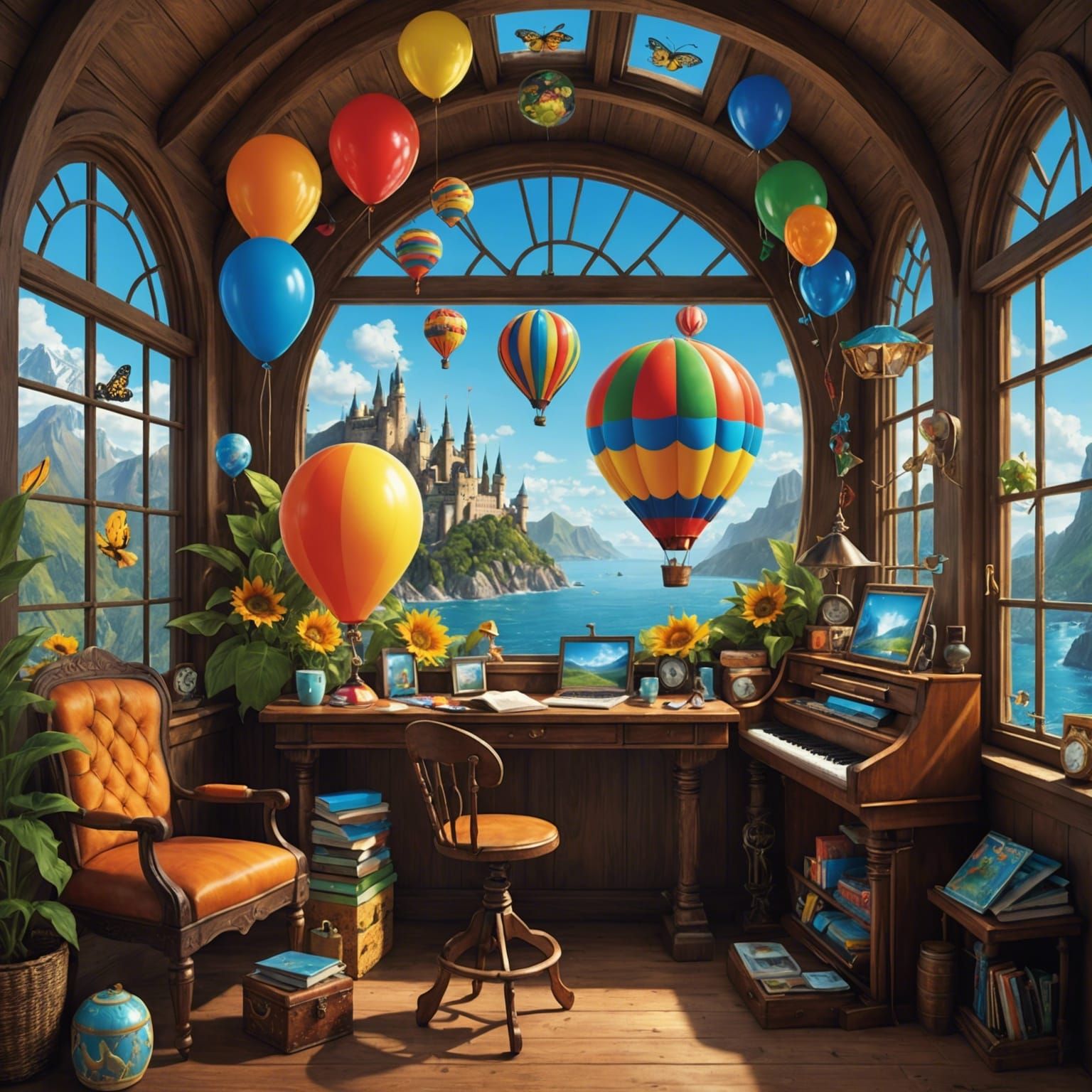 Detailed Matte Painting of Assorted Objects