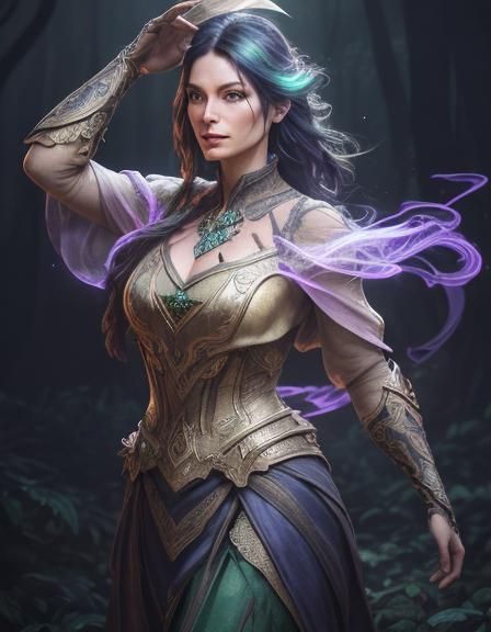 Mystical Forest Cultivator in Vivid Digital Art