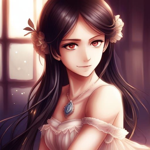 Anime Style Quinceanera in Tulle Gown