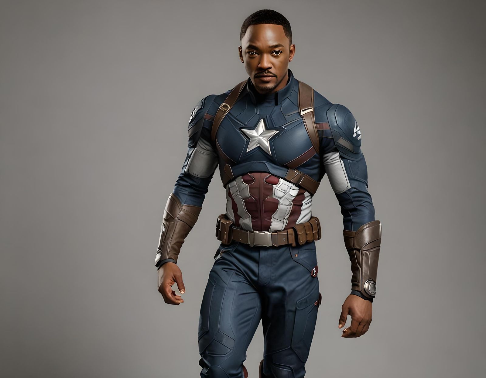 Hyperrealistic Captain America in Detailed Costume